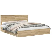 vidaXL Opbergbed met lade Sonoma Eik 180 x 200 cm Bewerkt hout