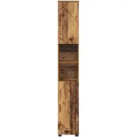vidaXL Badkamerkast, gerecycled hout, 30 x 35 x 192 cm