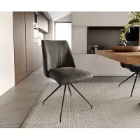 DELIFE Draaistoel Elso-Flex microvelours antraciet vintage kruisframe conisch zwart 180° draaibaar pocketveer kern