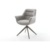 DELIFE Draaistoel Kaira-Flex zachte stof met structuur grijs kruisframe breed afwerking met titanium 360° draaibaar rocker-functie