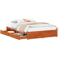 vidaXL Bedframe met lade met opslag Wasbruin Massief vurenhout