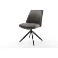 DELIFE Draaistoel Elso-Flex microvelours antraciet vintage kruisframe breed zwart 360° draaibaar rocker-functie pocketveer kern
