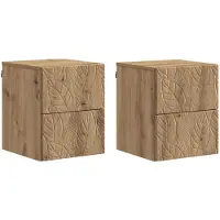 vidaXL Muurbevestigde Nachttafel 2 st Artisanaal eiken