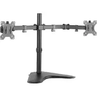 Logilink Dubbele Monitor Bureau Steun - - Verstelbare Arm - Koud Gewalst Staal - 13"-32" - Zwart