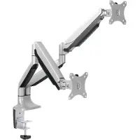 Logilink BP0043 Tafelbeugel voor monitor Aantal monteerbare displays: 2 Display(s) 33,0 cm (13) - 81,3 cm (32) Zilver In hoogte verstelbaar, Kantelbaar,