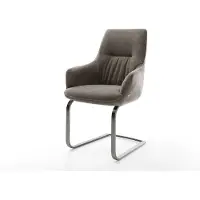 DELIFE Sledemodel Zelia-Flex met armleuning zachte stof met structuur taupe sledemodel vlak grafiet pocketveer kern