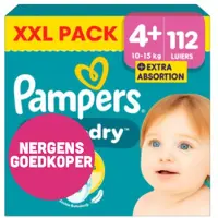 Pampers 2x Baby Dry Luiers Maat 4+ (10-15 Kg) 56 Stuks