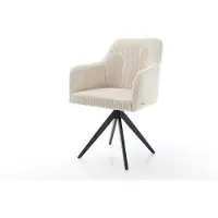 DELIFE Eetkamerstoel Greg-Flex koord beige kruisframe hoekig zwart pocketveer kern