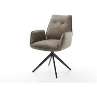 DELIFE Draaistoel Zoa-Flex microvelours taupe vintage kruisframe breed zwart 360° draaibaar rocker-functie pocketveer kern