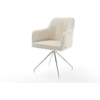 DELIFE Eetkamerstoel Greg-Flex koord beige kruisframe conisch roestvrij staal pocketveer kern