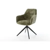 DELIFE Draaistoel Pejo-Flex chenille olijfgroen kruisframe breed zwart 360° draaibaar rocker-functie pocketveer kern