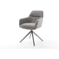 DELIFE Draaistoel Pejo-Flex zachte stof met structuur grijs kruisframe breed grafiet 360° draaibaar rocker-functie pocketveer kern