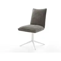 DELIFE Draaistoel Lelio-Flex bouclé zacht mud kruispoot wit 360° draaibaar rocker-functie pocketveer kern