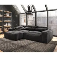 DELIFE Hoekbank Sirpio XL 270x170 cm microvezel zwart recamiere variabele