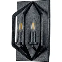 QUOIZEL LED Wandlamp Vanguard | 2X E14 Max 40W | Old Black