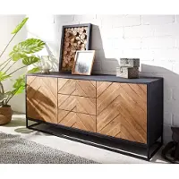 DELIFE Dressoir Famke 145 cm mango teak 2 deuren 3 schuifladen
