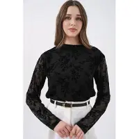 Big Dart Geprinte Flock Crew Neck Blouse