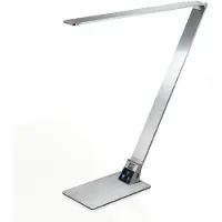 FABAS LUCE LED-bureaulamp Wasp, dimbaar, alu / grijs / zink, Werkkamer / Kantoor, Aluminium, Modern, LED bureaulamp