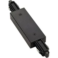 SLV Zwarte Connector 1-Fase langsverbinder elektrisch met voedingsmogelijkheid