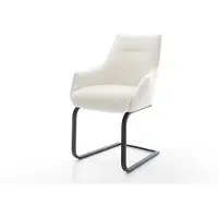 DELIFE Sledemodel Alja-Flex met armleuning bouclé zacht beige sledemodel vlak zwart pocketveer kern