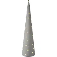 Koopman Home Styling Collection - Kegelvormige kerstboom van stof met LED-verlichting, 80 cm