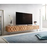 DELIFE Tv-meubel Fevo 220 cm acacia natuur 4 deuren zwevend