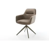 DELIFE Draaistoel Pejo-Flex microvelours taupe vintage kruisframe breed afwerking met titanium 360° draaibaar rocker-functie pocketveer kern