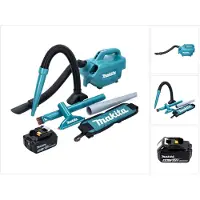 Makita DCL 184 T1 accustofzuiger 18 V 54 mbar 0,5 l + 1x accu 5,0 Ah - zonder oplader