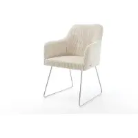 DELIFE Eetkamerstoel Greg-Flex koord beige slipframe roestvrij staal pocketveer kern