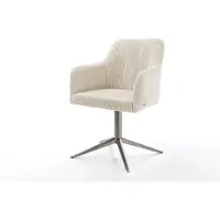 DELIFE Draaistoel Greg-Flex koord beige kruispoot grafiet 360° draaibaar rocker-functie pocketveer kern