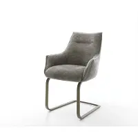 DELIFE Sledemodel Alja-Flex met armleuning bouclé zacht mud sledemodel vlak afwerking met titanium pocketveer kern