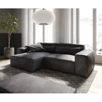 DELIFE Hoekbank Sirpio 230x155 cm kunstleder vintage antraciet variabele rugleuning met kruk