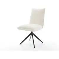 DELIFE Draaistoel Lelio-Flex bouclé zacht beige kruisframe breed zwart 360° draaibaar rocker-functie pocketveer kern