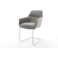 DELIFE Sledemodel Pejo-Flex zachte stof met structuur grijs sledemodel vlak wit pocketveer kern