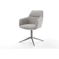 DELIFE Draaistoel Pejo-Flex koord zilver grijs kruispoot grafiet 360° draaibaar rocker-functie pocketveer kern