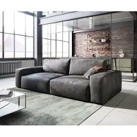 DELIFE Big-sofa Lanzo 230x95 cm kunstleer vintage antraciet