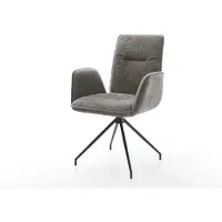 DELIFE Draaistoel Vinja-Flex bouclé zacht mud kruisframe conisch zwart 180° draaibaar