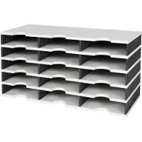 Styro Opslag van documenten, Trio sorteerbak 15 vakken H363xB723xD331mm Polyl grijs/zwart (A4)