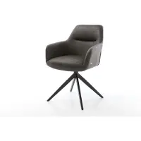 DELIFE Draaistoel Pejo-Flex microvelours antraciet vintage kruisframe breed zwart 360° draaibaar rocker-functie pocketveer kern