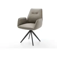 DELIFE Eetkamerstoel Zoa-Flex echt leer mud kruisframe hoekig zwart pocketveer kern