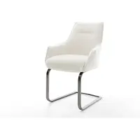 DELIFE Sledemodel Alja-Flex met armleuning bouclé zacht beige sledemodel vlak grafiet pocketveer kern