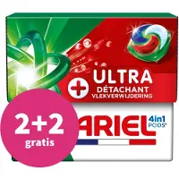 Ariel 2+2 Gratis: 4in1 Wasmiddel Pods Ultra Vlekverwijderaar 19 Stuks