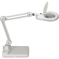 MAUL LED-loeplamp MAULviso, wit / opaal, Werkkamer / Kantoor, Kunststof, Modern, LED bureaulamp