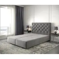 DELIFE Boxspringframe Dream-Great 160x200 cm Microvezel Taupe