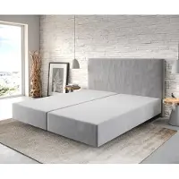 DELIFE Boxspring frame Dream-Well 180x200 cm Grijs Mikrofaser