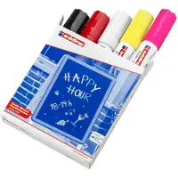 Edding 4090 Krijtmarker Zwart, Rood, Wit, Neon-geel, Neon-pink 4 mm, 15 mm