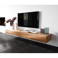 DELIFE Tv-meubel New Live-Edge 200 cm acacia natuur 4 deurs zwevend