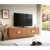 DELIFE Tv-meubel Surimu 175 cm acacia lichtbruin 4 deurs kurkgreep zwevend