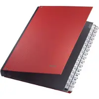 Leitz sorteermap, voor A4, numeriek, 31 waaiers, grijs karton, rood
