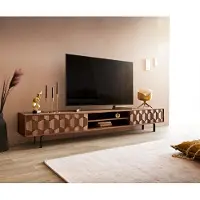 DELIFE Tv-meubel Fevo 240 cm acacia bruin 4 deuren L-poot